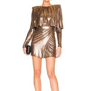 Zhivago Gold Ruched Mini Pencil dress